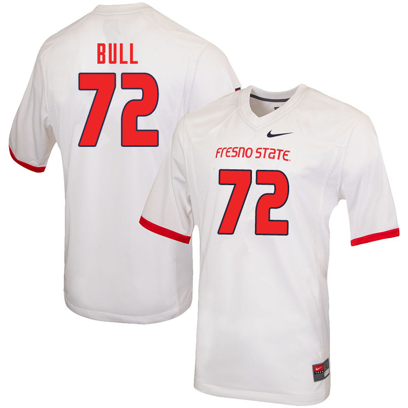 Men #72 Dontae Bull Fresno State Bulldogs College Football Jerseys Sale-White - Click Image to Close